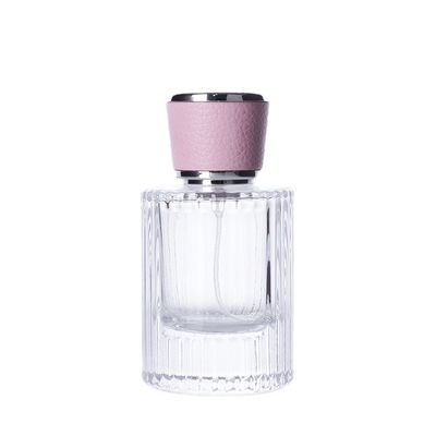 ক্যাপ পারফিউম বোতল সিনিয়র সহ নতুন 50ml উল্লম্ব স্ট্রাইপ পারফিউম বোতল বেয়নেট স্প্রে পারফিউম সাবপ্যাকেজ বোতল